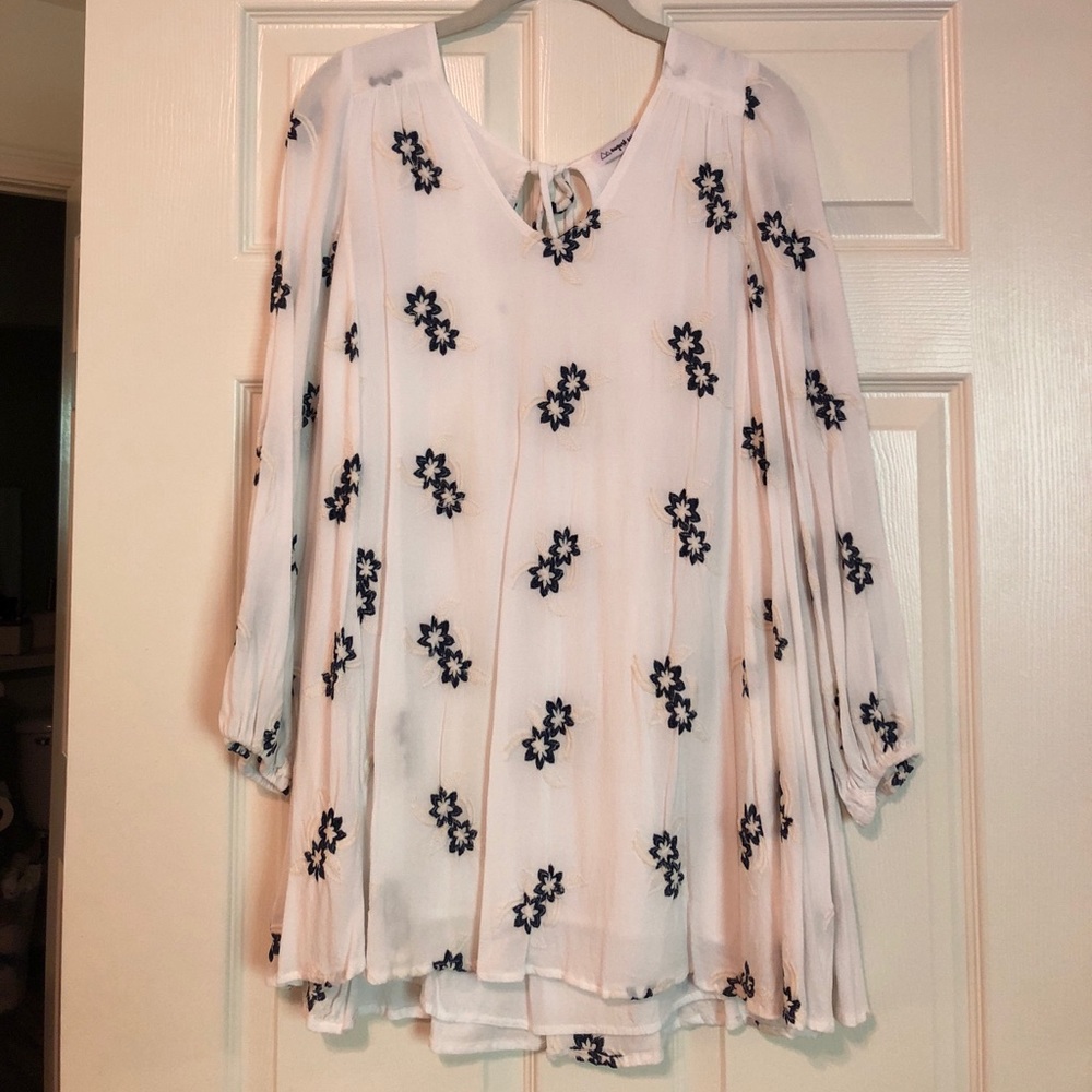 Altar’d State white patterned long sleeve dress!